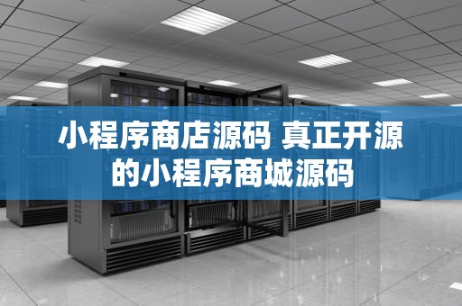 小程序商店源码 真正开源的小程序商城源码