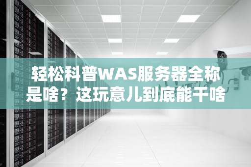 轻松科普WAS服务器全称是啥？这玩意儿到底能干啥？