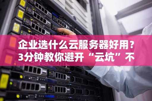 企业选什么云服务器好用？3分钟教你避开“云坑”不踩雷！
