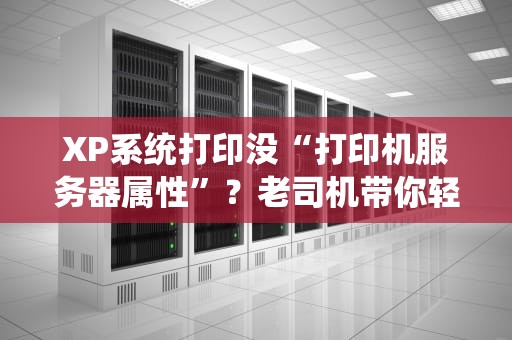 XP系统打印没“打印机服务器属性”？老司机带你轻松搞定！