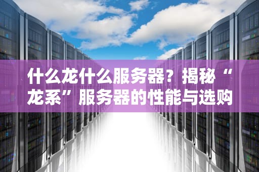 什么龙什么服务器？揭秘“龙系”服务器的性能与选购指南
