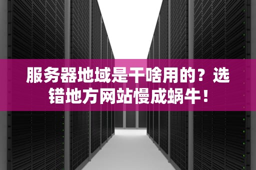 服务器地域是干啥用的？选错地方网站慢成蜗牛！