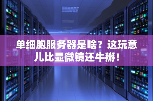 单细胞服务器是啥？这玩意儿比显微镜还牛掰！