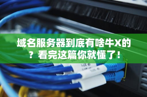 域名服务器到底有啥牛X的？看完这篇你就懂了！