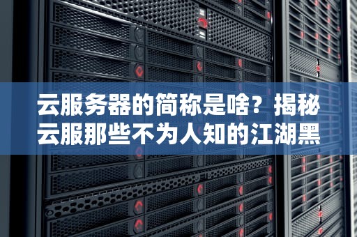 云服务器的简称是啥？揭秘云服那些不为人知的江湖黑话！