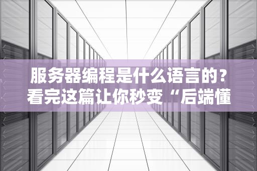 服务器编程是什么语言的？看完这篇让你秒变“后端懂王”！
