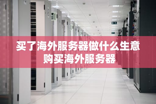 买了海外服务器做什么生意 购买海外服务器
