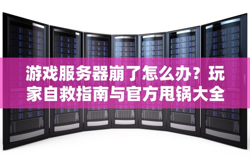 游戏服务器崩了怎么办？玩家自救指南与官方甩锅大全