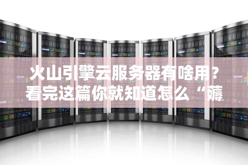 火山引擎云服务器有啥用？看完这篇你就知道怎么“薅”它羊毛了！