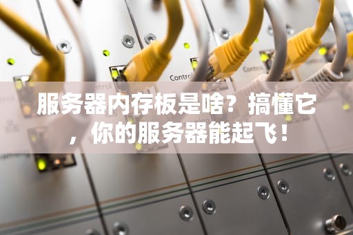 服务器内存板是啥？搞懂它，你的服务器能起飞！