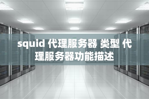 squid 代理服务器 类型 代理服务器功能描述