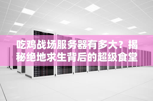 吃鸡战场服务器有多大？揭秘绝地求生背后的超级食堂！