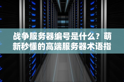 战争服务器编号是什么？萌新秒懂的高端服务器术语指南！