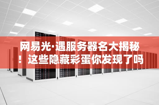 网易光·遇服务器名大揭秘！这些隐藏彩蛋你发现了吗？