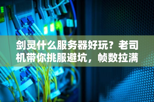 剑灵什么服务器好玩？老司机带你挑服避坑，帧数拉满爽到飞起！