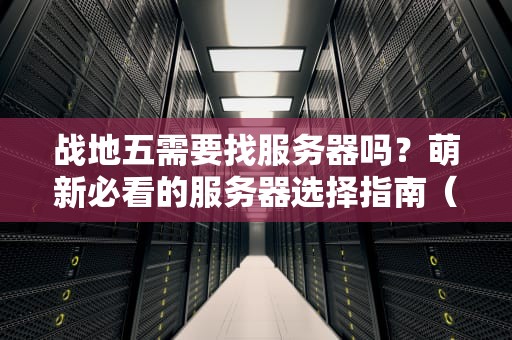 战地五需要找服务器吗？萌新必看的服务器选择指南（附专业测评）