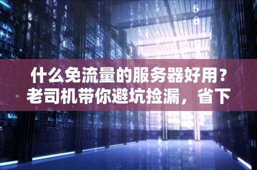什么免流量的服务器好用？老司机带你避坑捡漏，省下流量钱买鸡腿！