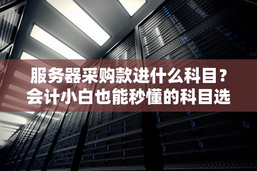 服务器采购款进什么科目？会计小白也能秒懂的科目选择指南！