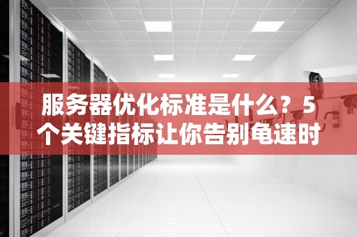 服务器优化标准是什么？5个关键指标让你告别龟速时代！
