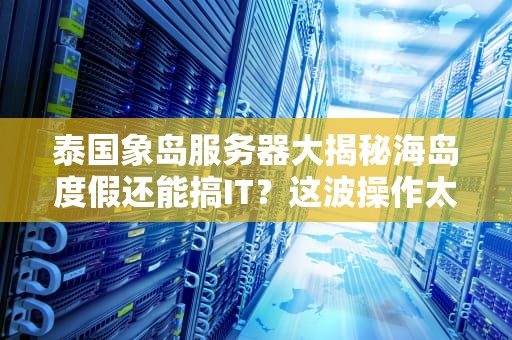 泰国象岛服务器大揭秘海岛度假还能搞IT？这波操作太骚了！
