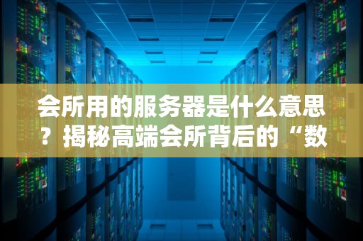 会所用的服务器是什么意思？揭秘高端会所背后的“数字管家”