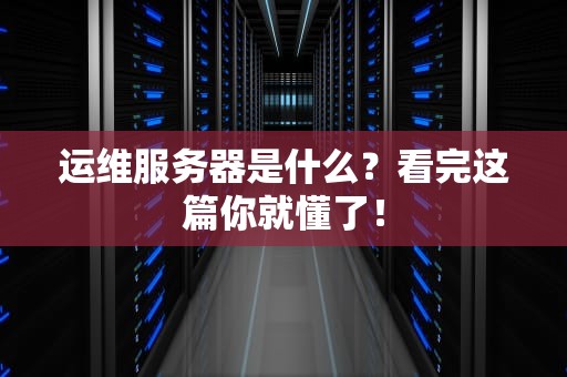 运维服务器是什么？看完这篇你就懂了！