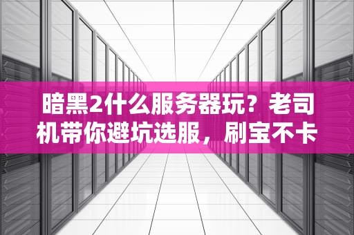 暗黑2什么服务器玩？老司机带你避坑选服，刷宝不卡顿！