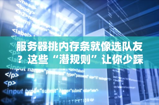 服务器挑内存条就像选队友？这些“潜规则”让你少踩80%的坑！