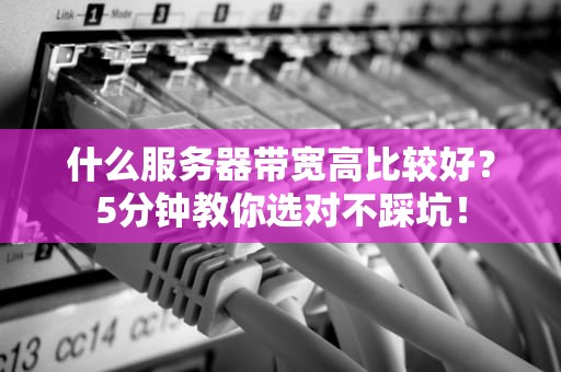什么服务器带宽高比较好？5分钟教你选对不踩坑！