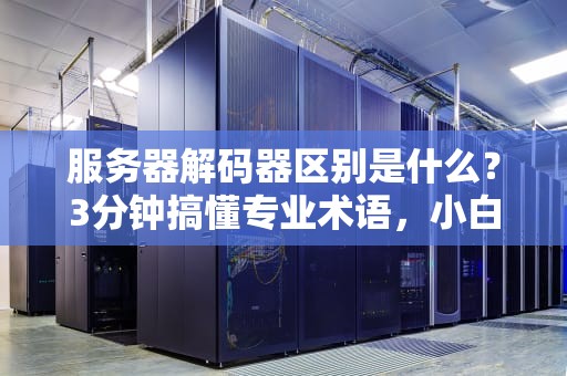 服务器解码器区别是什么？3分钟搞懂专业术语，小白也能变大神！