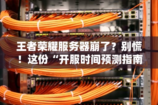 王者荣耀服务器崩了？别慌！这份“开服时间预测指南”让你秒变预言家！