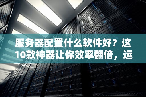 服务器配置什么软件好？这10款神器让你效率翻倍，运维笑开花！