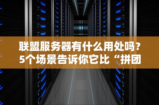 联盟服务器有什么用处吗？5个场景告诉你它比“拼团网购”还香！