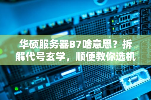 华硕服务器B7啥意思？拆解代号玄学，顺便教你选机不踩坑！