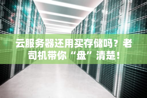 云服务器还用买存储吗？老司机带你“盘”清楚！