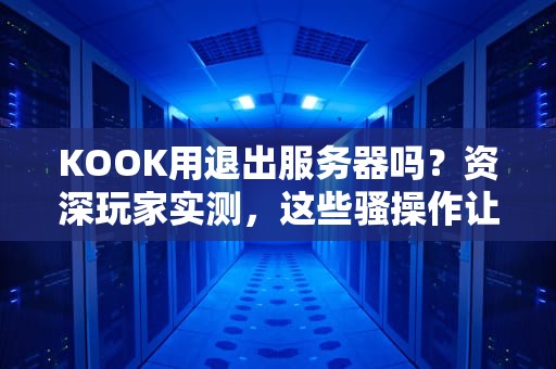 KOOK用退出服务器吗？资深玩家实测，这些骚操作让你秒懂！