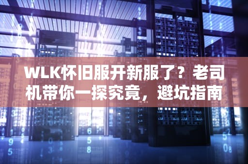 WLK怀旧服开新服了？老司机带你一探究竟，避坑指南送上！
