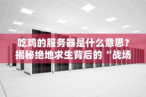 吃鸡的服务器是什么意思？揭秘绝地求生背后的“战场指挥官”