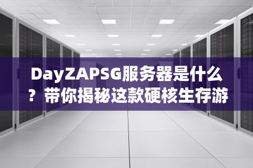 DayZAPSG服务器是什么？带你揭秘这款硬核生存游戏的“修罗场”