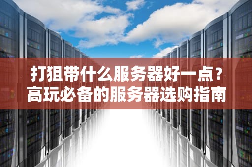 打狙带什么服务器好一点？高玩必备的服务器选购指南（附实测数据）