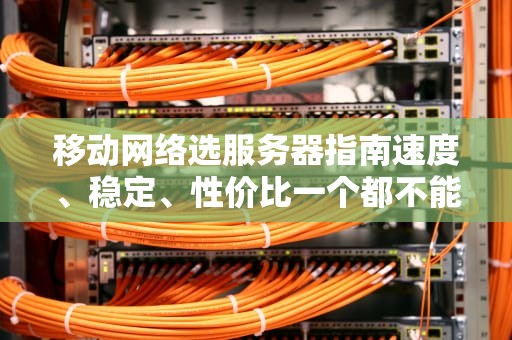 移动网络选服务器指南速度、稳定、性价比一个都不能少！