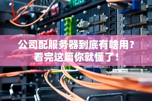 公司配服务器到底有啥用？看完这篇你就懂了！