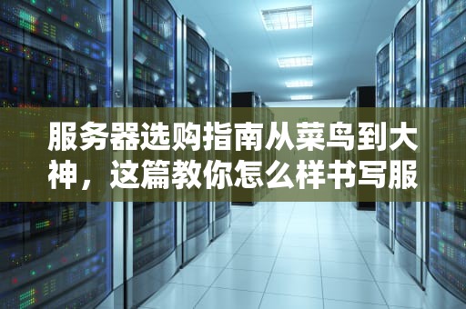 服务器选购指南从菜鸟到大神，这篇教你怎么样书写服务器配置单！