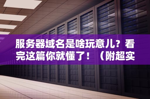 服务器域名是啥玩意儿？看完这篇你就懂了！（附超实用案例）