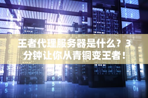 王者代理服务器是什么？3分钟让你从青铜变王者！