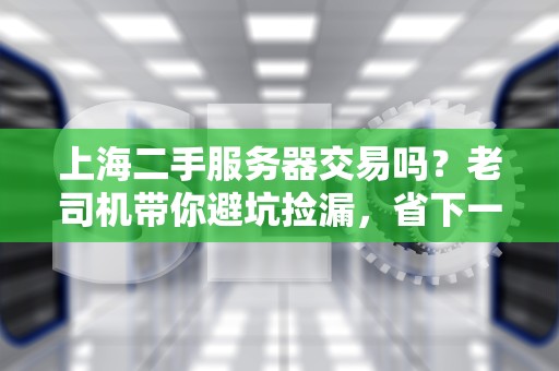 上海二手服务器交易吗？老司机带你避坑捡漏，省下一年奶茶钱！