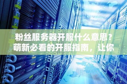 粉丝服务器开服什么意思？萌新必看的开服指南，让你秒变老司机！