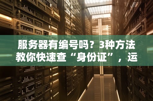 服务器有编号吗？3种方法教你快速查“身份证”，运维老鸟都在用！