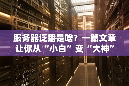 服务器泛播是啥？一篇文章让你从“小白”变“大神”！