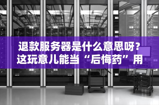 退款服务器是什么意思呀？这玩意儿能当“后悔药”用吗？